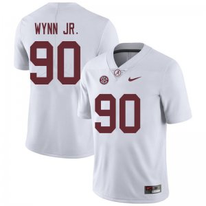 NCAA Men's Alabama Crimson Tide #90 Stephon Wynn Jr. Stitched College 2018 Nike Authentic White Football Jersey TL17H16RT